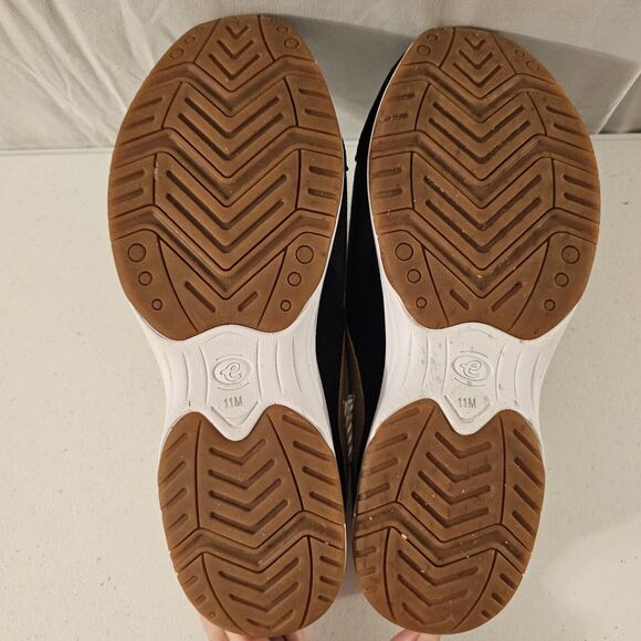 Easy Spirit Saddle Leather and Navy Travelport Denim Clogs Slip‎ On 11 M NWOT - Picture 6 of 9